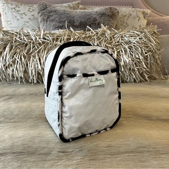 VERA BRADLEY Night & Day 2010 Zipper Insulated Lunch Bunch Bag Black White Y2K - Picture 9 of 14